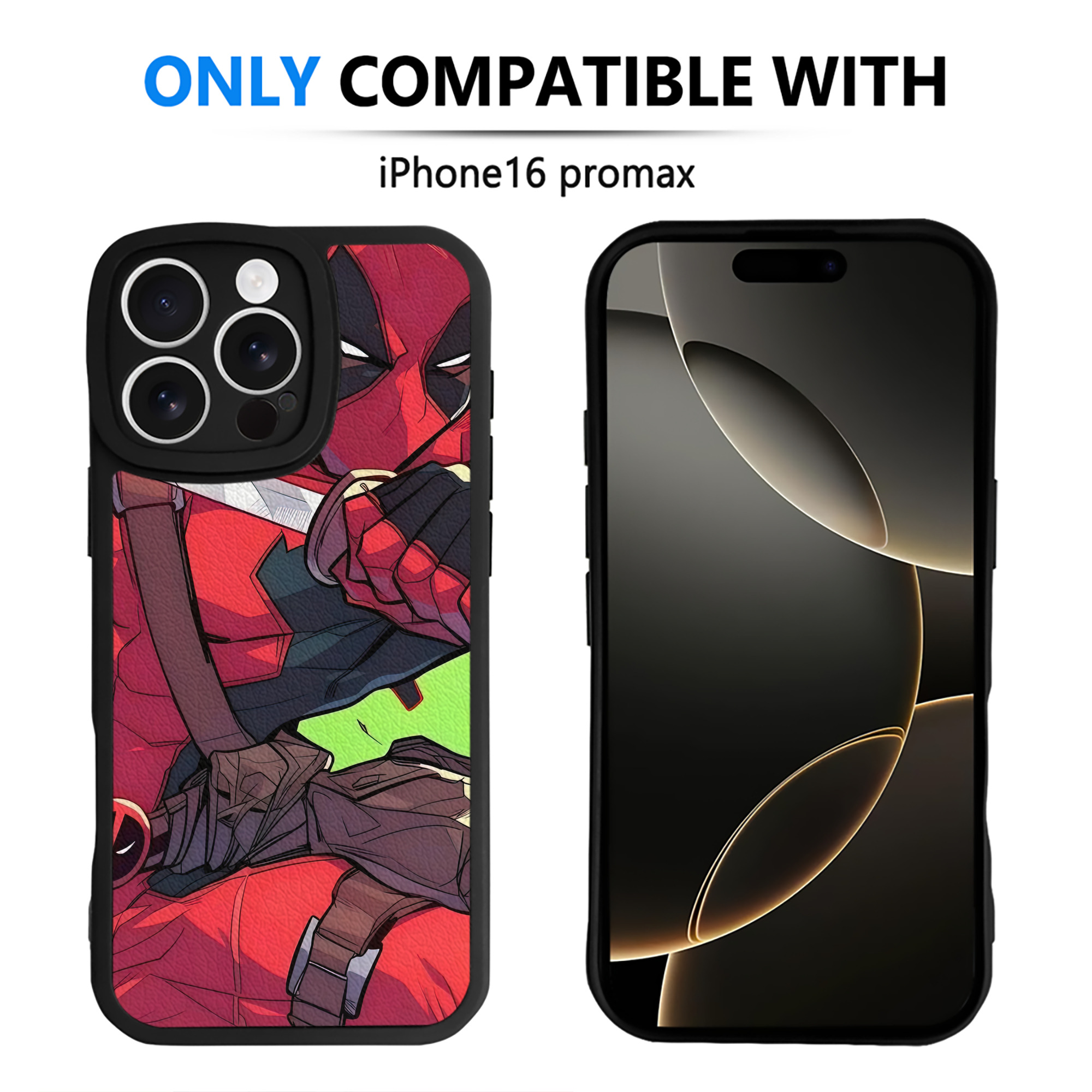 （画像用） Deadpool デッドプール 【iPhone 16シリーズ対応】シリコンスマホケース（レザー調） 材質：シリコン